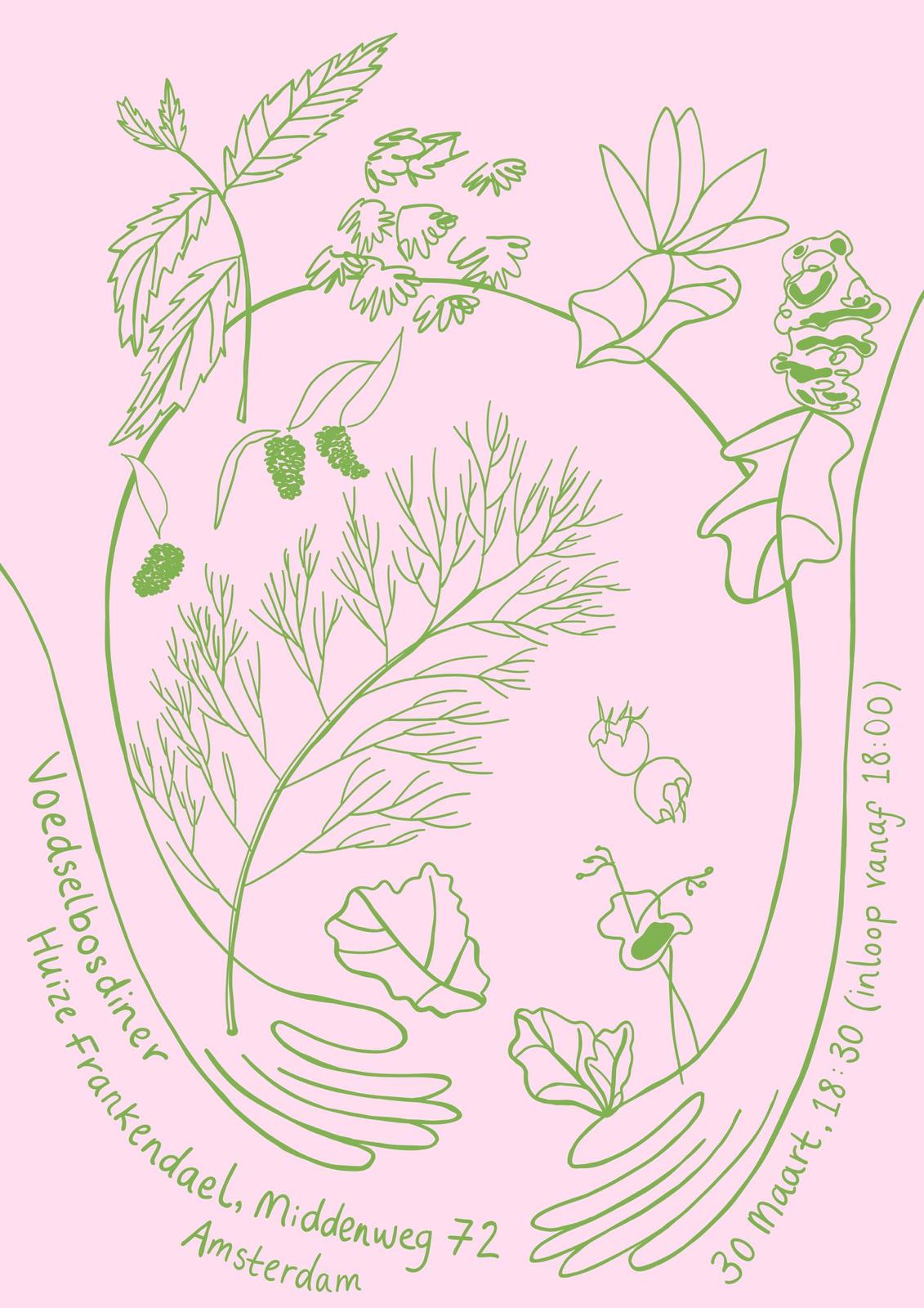 Voedselbosdiner poster - Huize Frankendael, 30 Maart